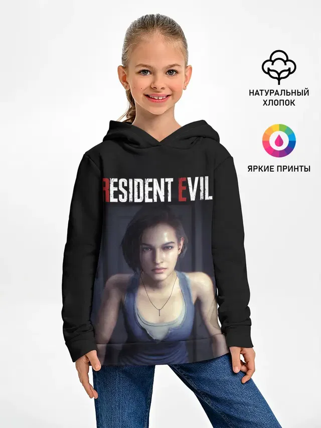 Детское худи с принтом «Резидент Ивил — Jill Valentine»