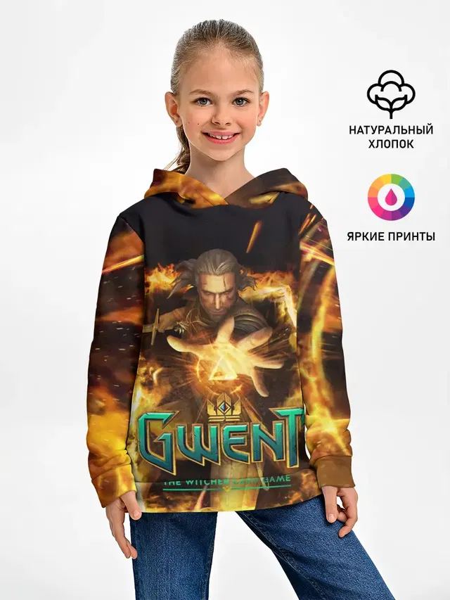 Детское худи с принтом «Gwent — GWENT: The Witcher Card Game»