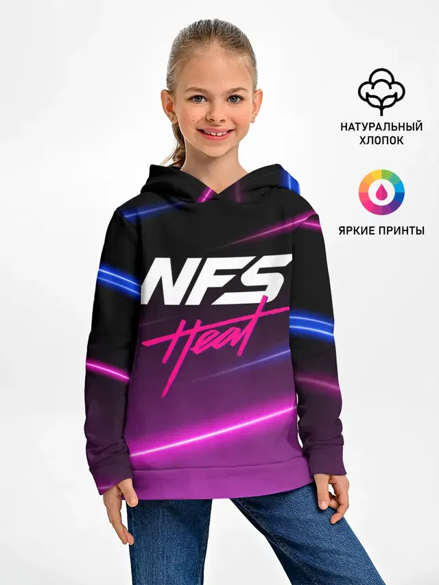 Детское худи с принтом «Neon — NFS: Heat»