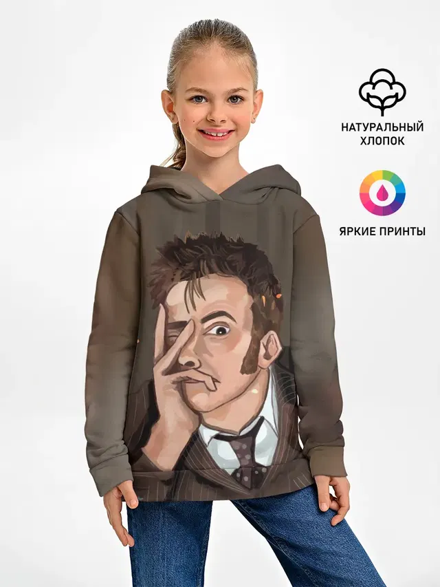 Детское худи с принтом «10Th Doctor WHO»