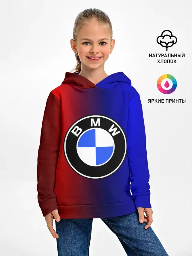 Детское худи с принтом «BMW — BMW SPORT ABSTRACT»
