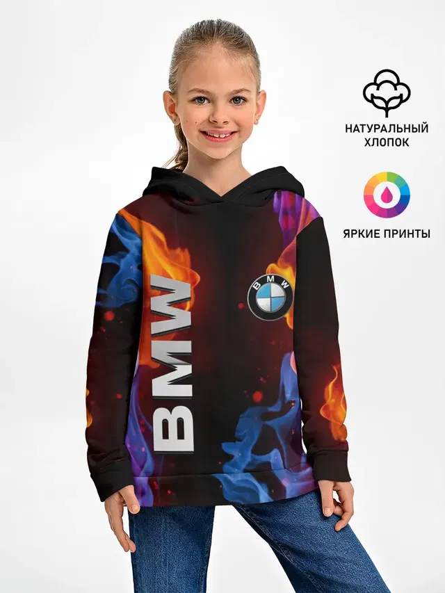 Детское худи с принтом «BMW»