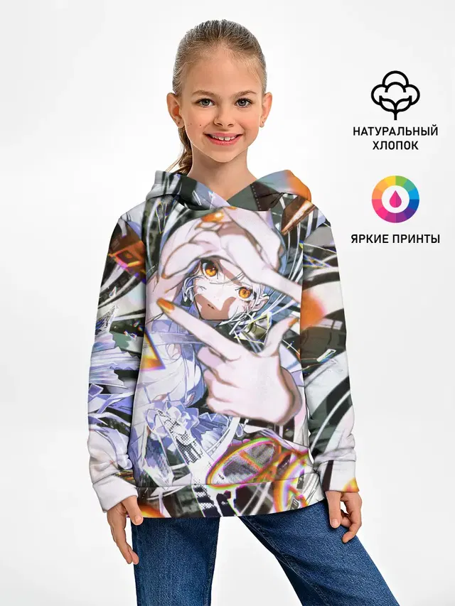 Детское худи с принтом «Anime girl art»