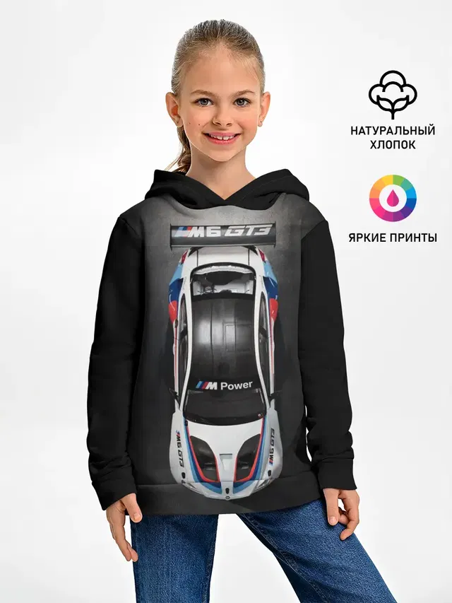 Детское худи с принтом «BMW — BMW M Power»