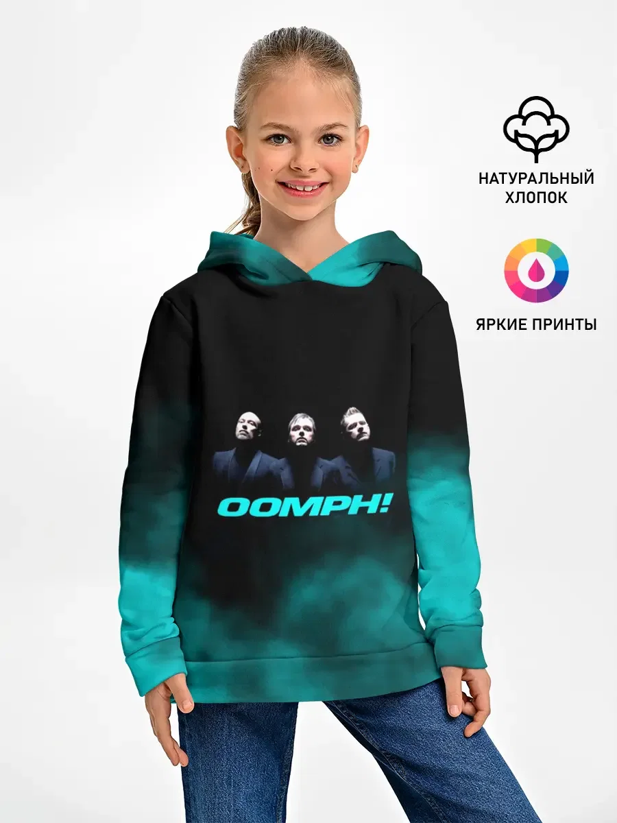 Детское худи с принтом «OOMPH», вид спереди