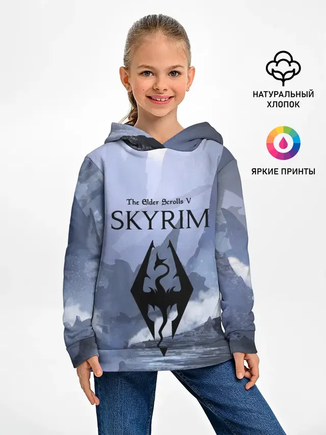 Детское худи с принтом «The Elder Scrolls — THE ELDER SCROLLS 5 SKYRIM»