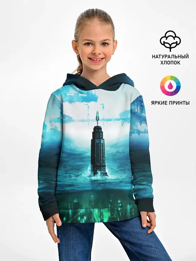 Детское худи с принтом «Разные игры — BIOSHOCK»