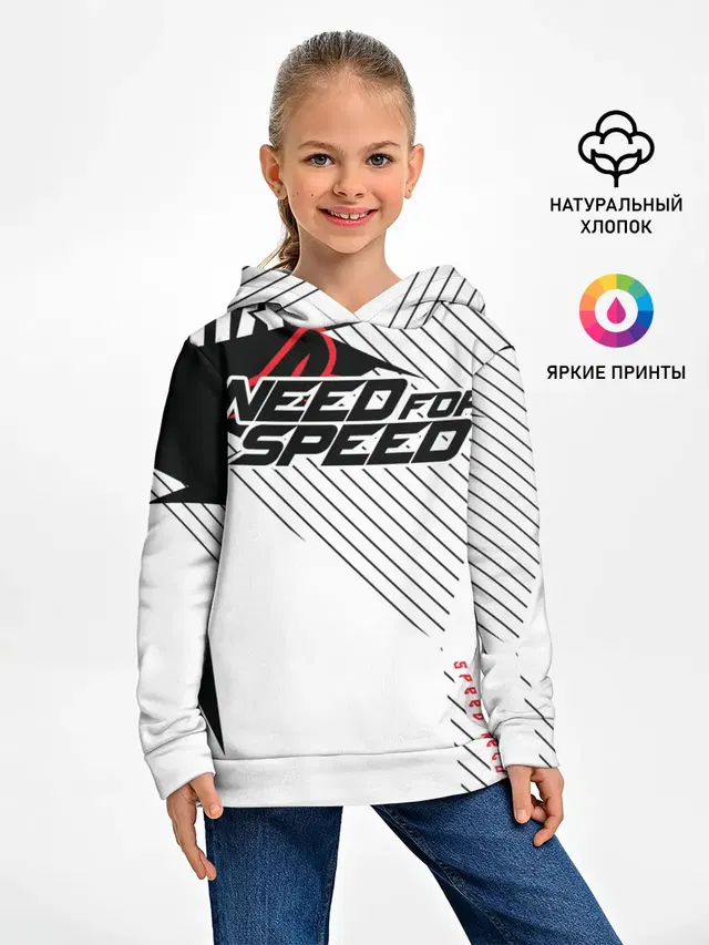 Детское худи с принтом «Champion — Need for Speed»
