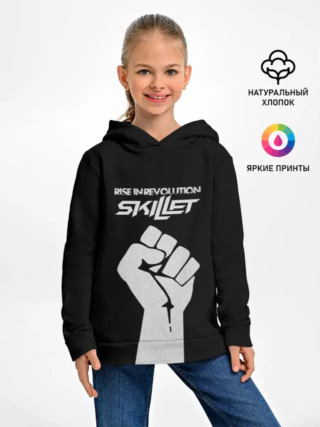 Детское худи с принтом «Rise in revolution - Skillet»