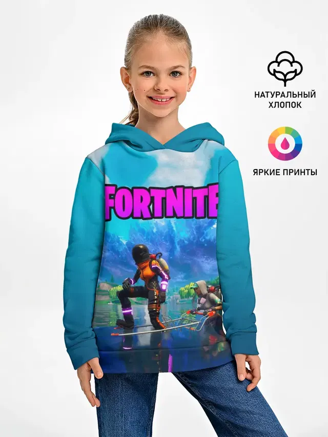 Детское худи с принтом «Фортнайт — Fortnite повозка»