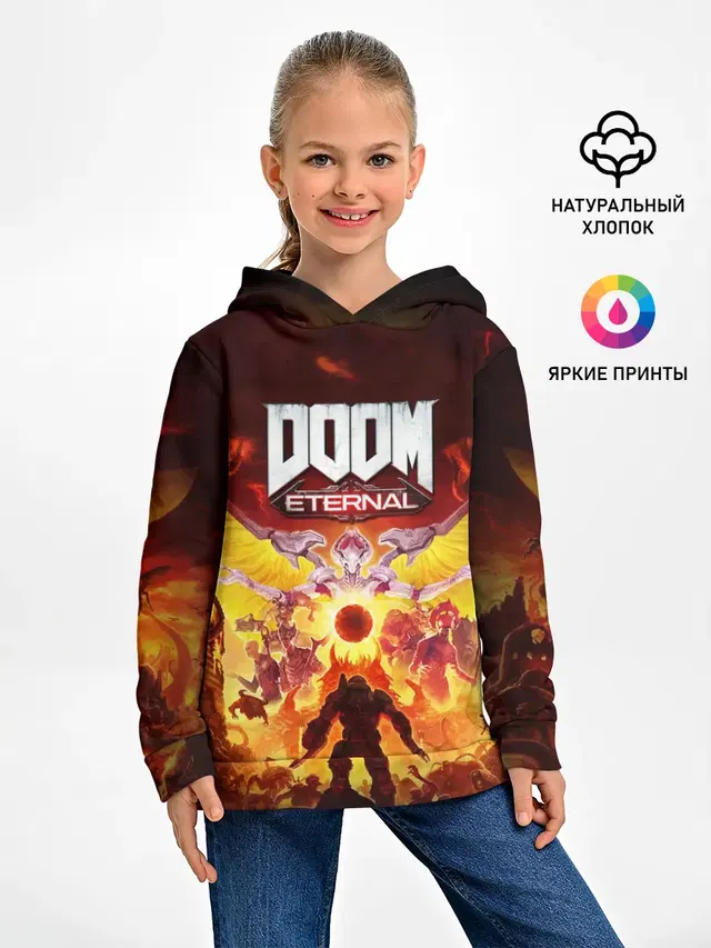 Детское худи с принтом «Дум — DOOM Eternal»