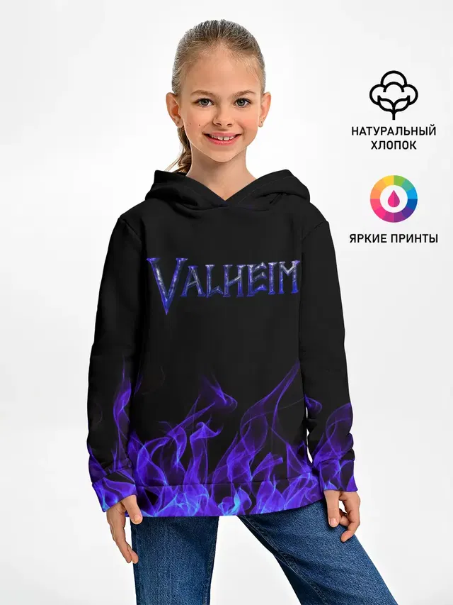Детское худи с принтом «Valheim game»