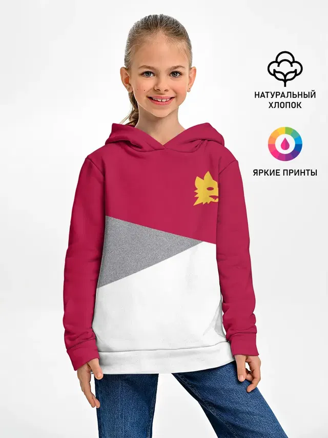 Детское худи с принтом «Roma — AS Roma — Red Design 21/22»
