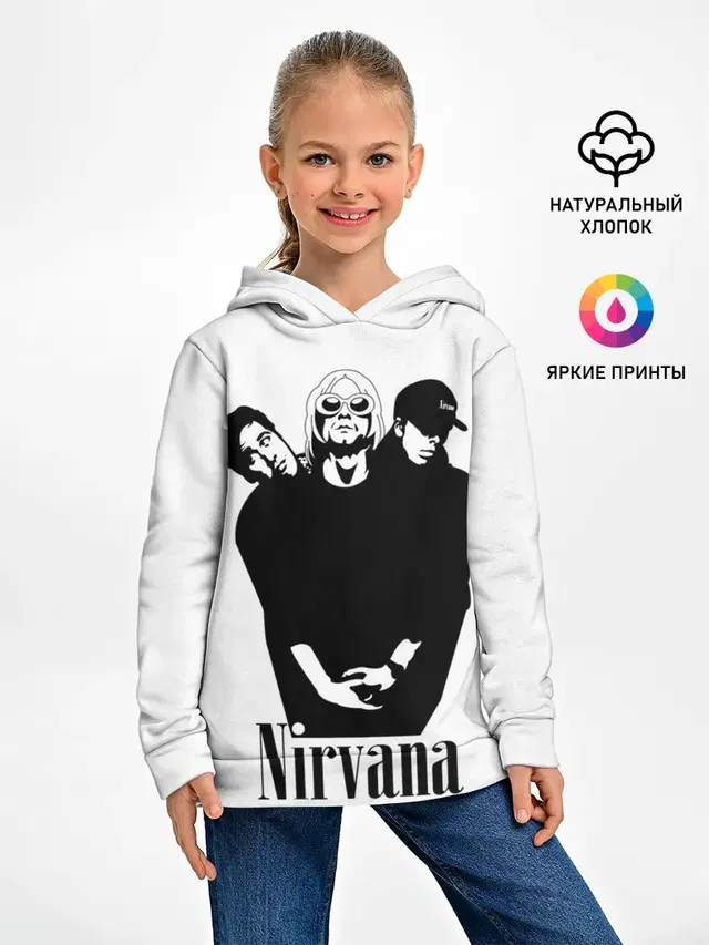 Детское худи с принтом «Nirvana Группа»