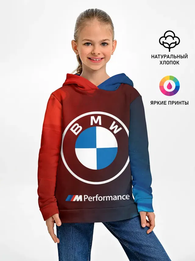 Детское худи с принтом «BMW»