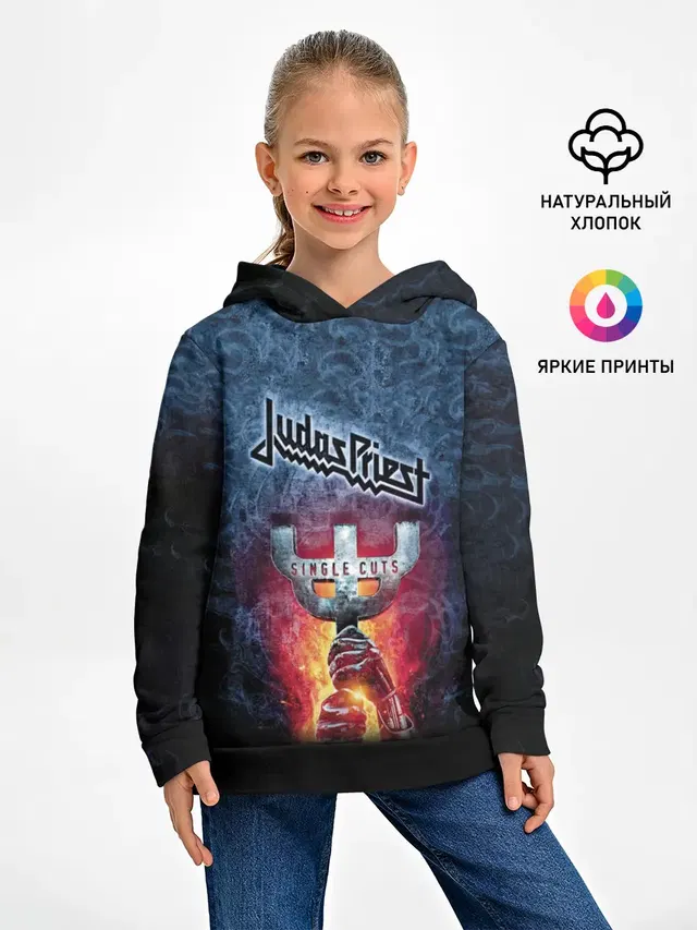 Детское худи с принтом «heavy metal»