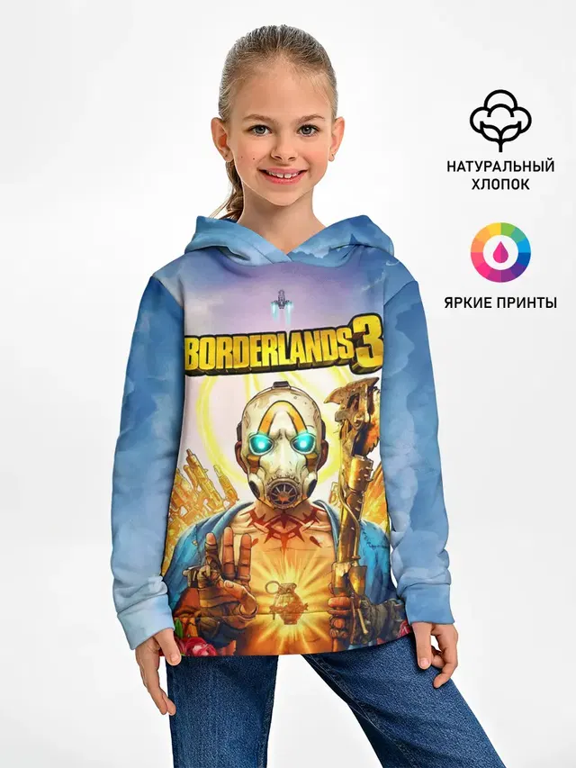 Детское худи с принтом «Разные игры — BORDERLANDS 3»