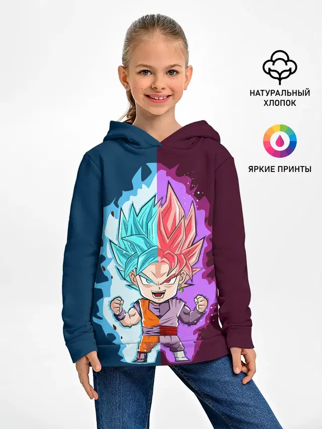Детское худи с принтом «Vegeta power»