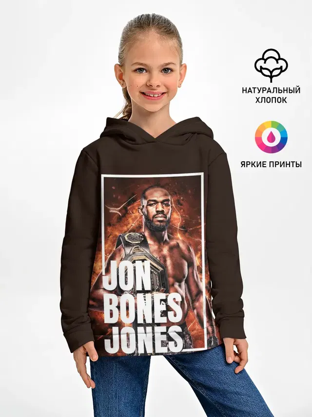 Детское худи с принтом «НБА — Jon Jones»