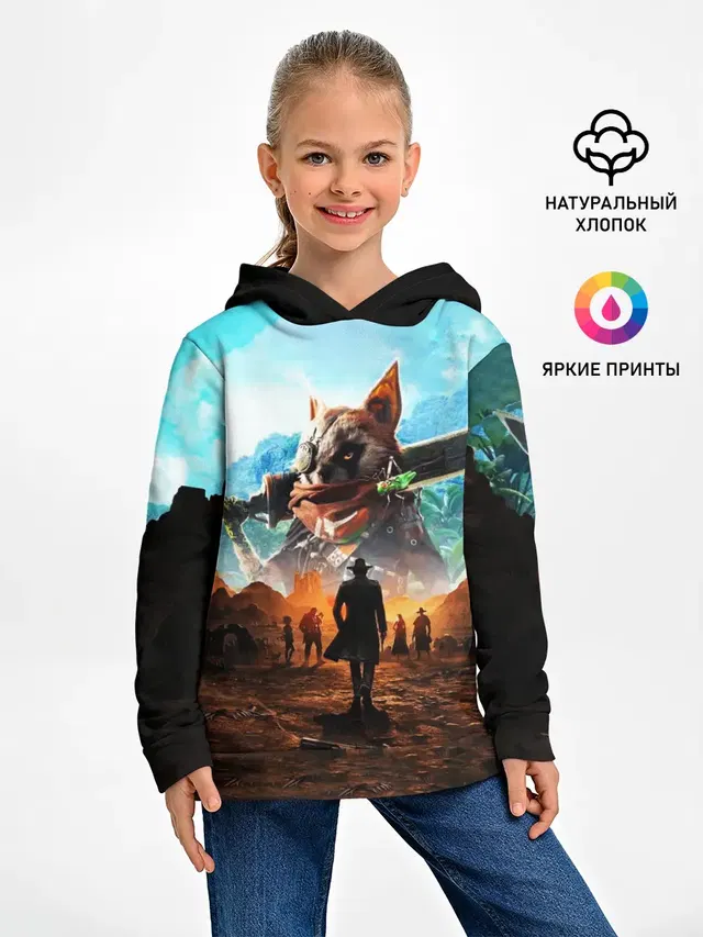 Детское худи с принтом «Anthropomorphic animal — Biomutant — Биомутант»