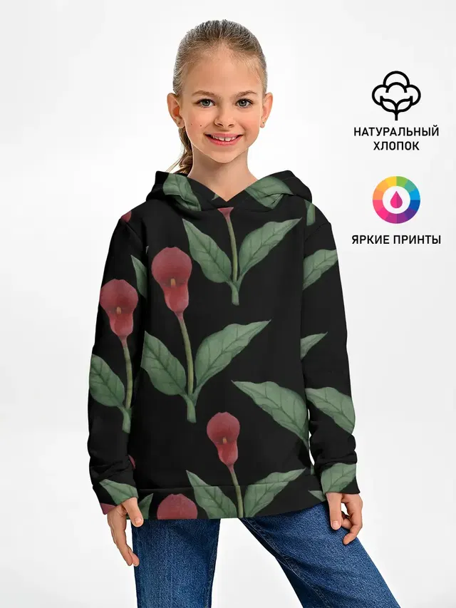 Красные каллы на черном