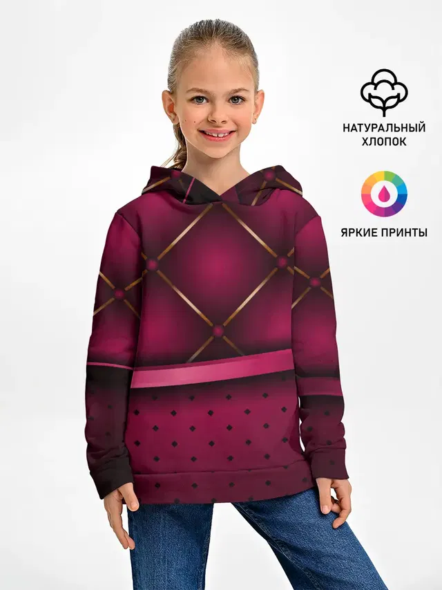 Детское худи с принтом «Текстуры — Luxury Red»