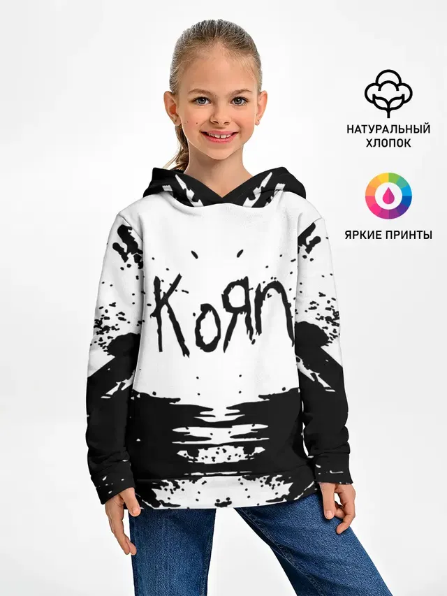 Детское худи с принтом «KoЯn — korn»