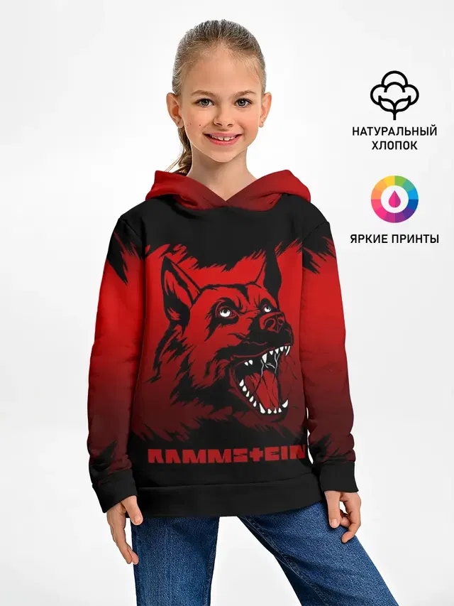 Детское худи с принтом «Rammstein — Rammstein dog»