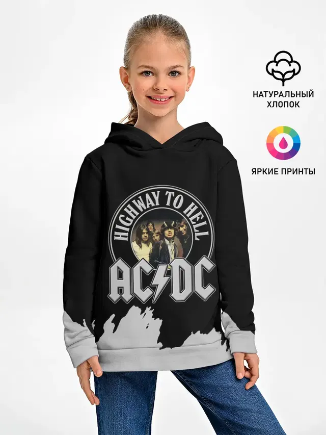 Детское худи с принтом «Highway to Hell album»