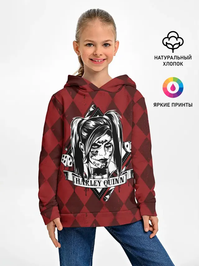 Детское худи с принтом «Batman Arkham Knight — Harley Quinn»
