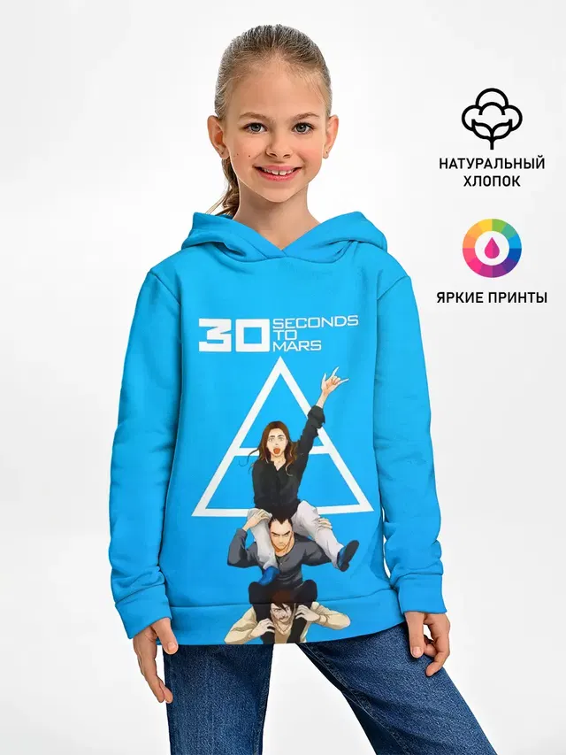 Детское худи с принтом «Triad logo — Группа 30 Seconds to Mars»