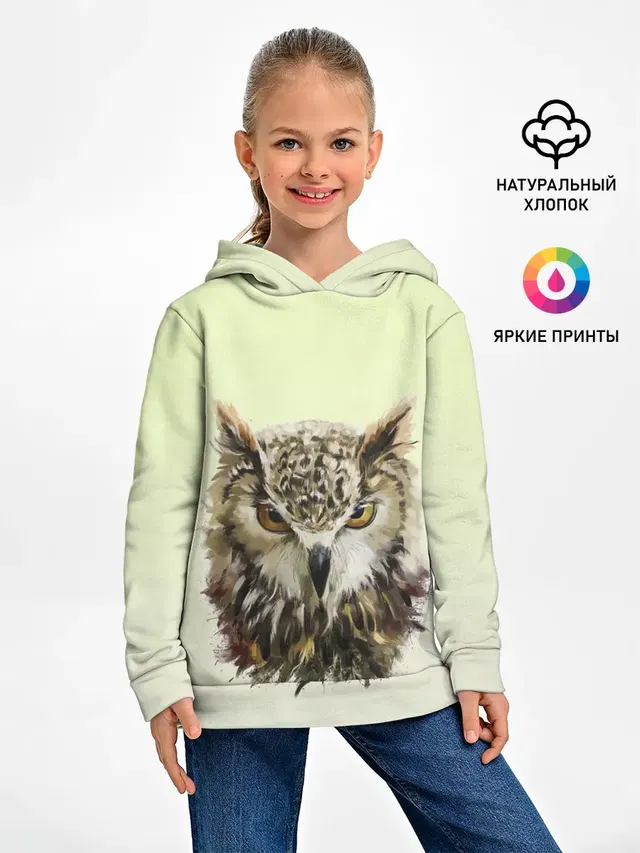 арт сова яркая