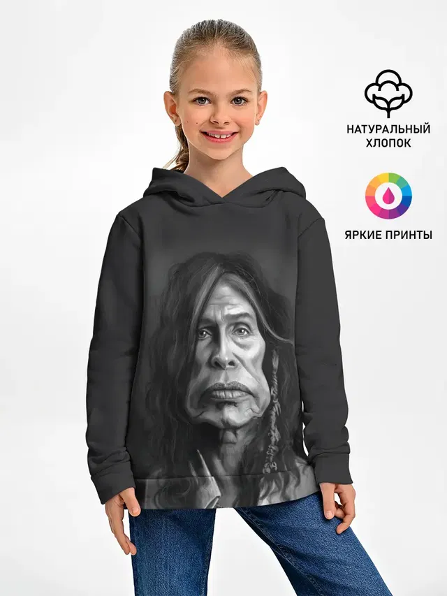 Детское худи с принтом «Steven Tyler AEROSMITH»