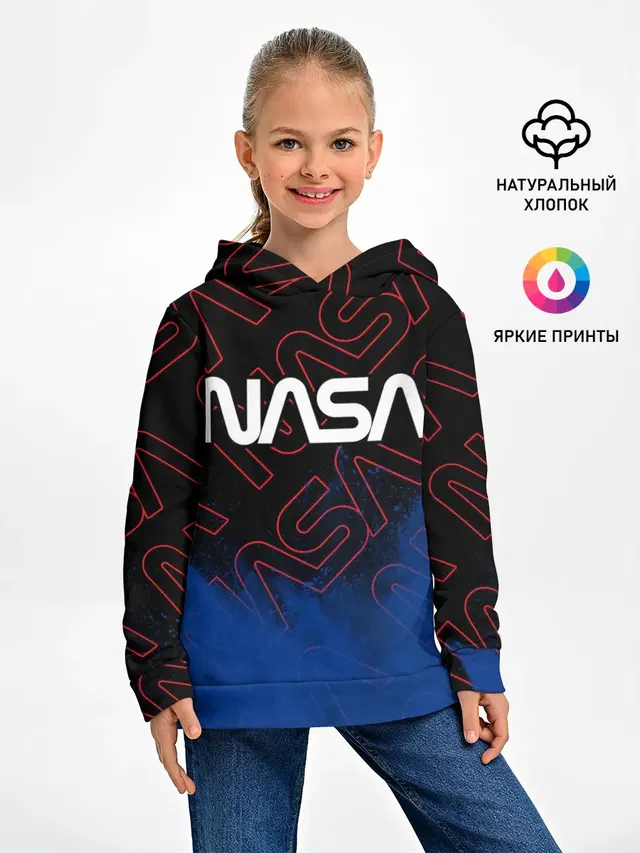 Детское худи с принтом «Модные — NASA / НАСА»