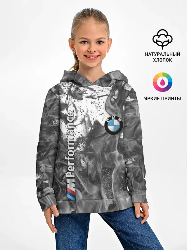 Детское худи с принтом «BMW»