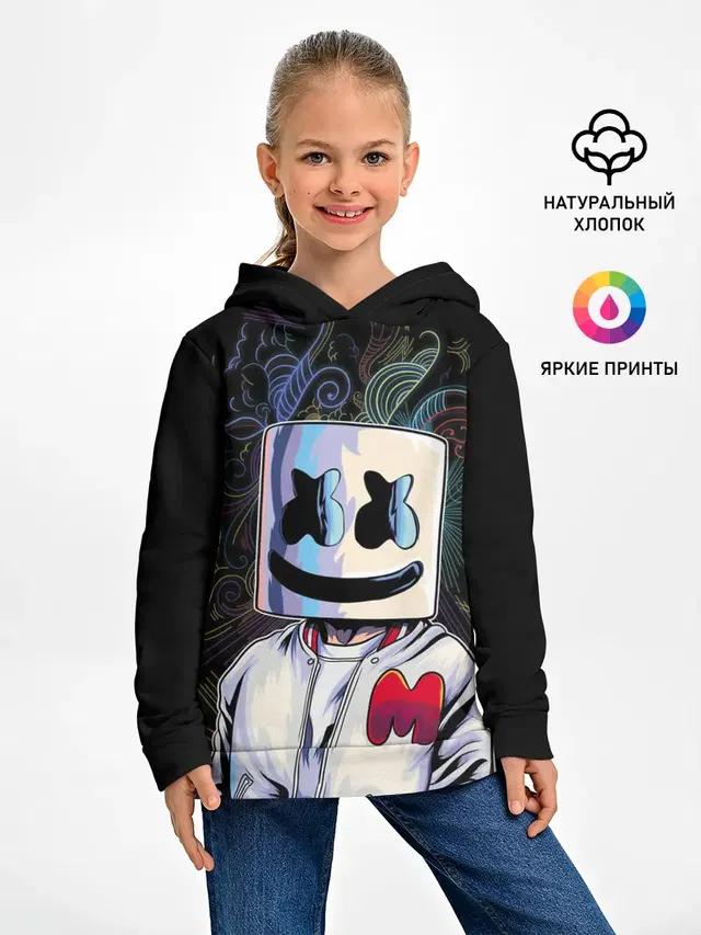 Детское худи с принтом «Marshmello — M»