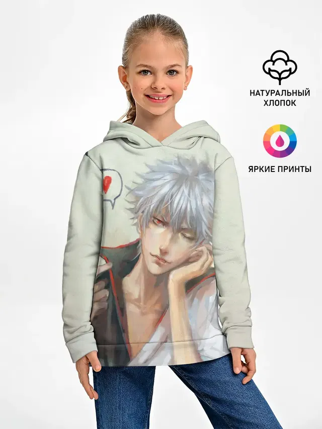 Детское худи с принтом «Sakata Gintoki»