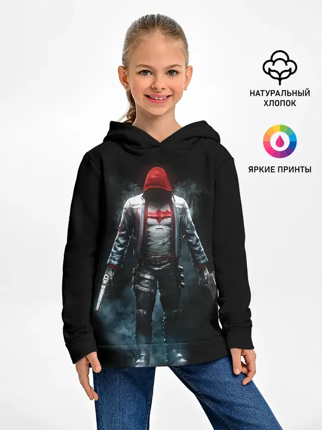 Детское худи с принтом «Batman Arkham Knight — Red Hood»