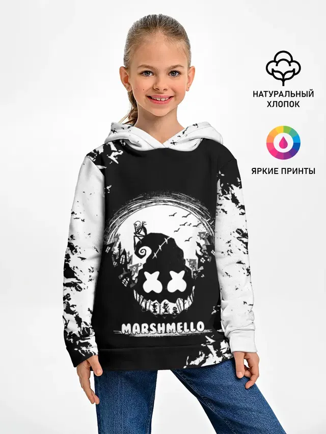 Детское худи с принтом «Marshmello — Marshmello Кошмар»