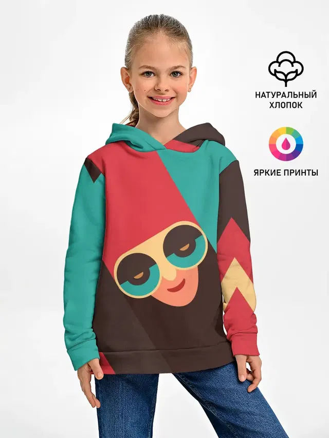 Детское худи с принтом «Pop Art — RETDO FACE»