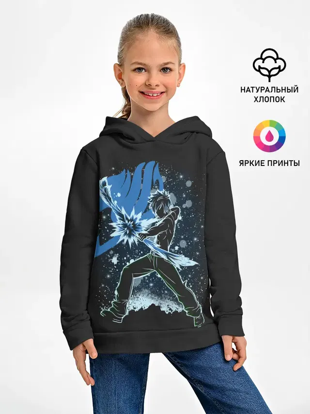 Детское худи с принтом «Хвост Феи — The Ice Magic Fairy Tale»
