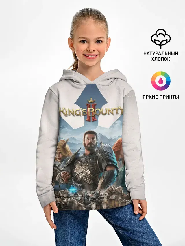 Детское худи с принтом «Разные игры — Kings Bounty 2 трио»