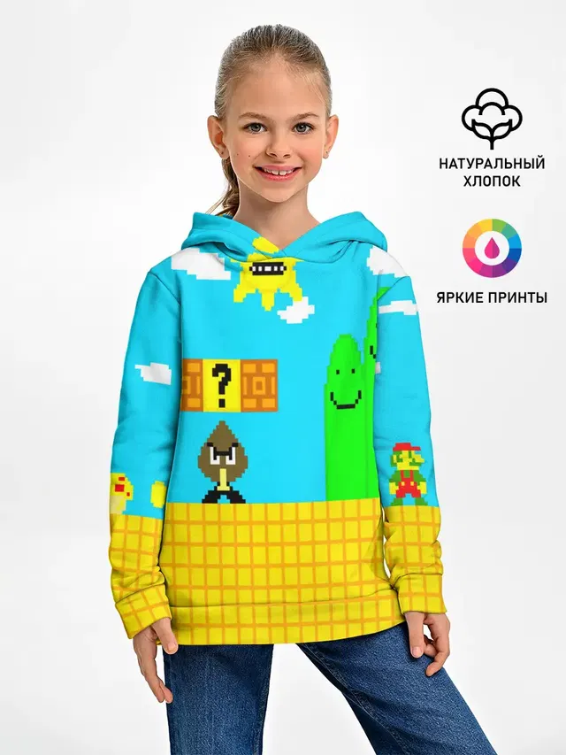 Детское худи с принтом «Luigi»
