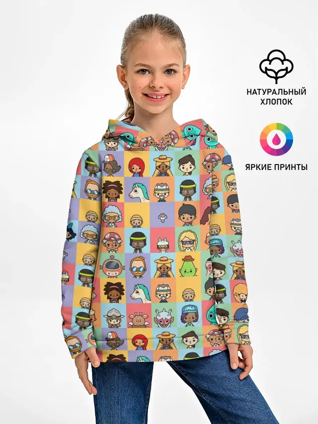 Детское худи с принтом «Toca Boca — Toca Life Worl»