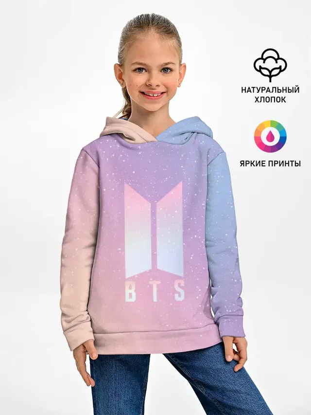 Детское худи с принтом «BTS — BTS LOVE YOURSELF — БТС СТАРС»