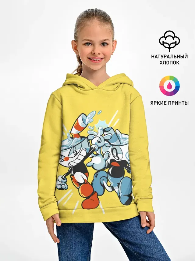Детское худи с принтом «Cuphead bros»