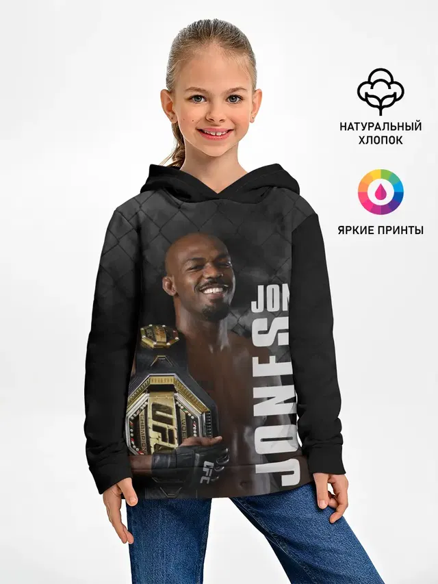 Детское худи с принтом «MMA — Jon Jones — Джон Джонс»