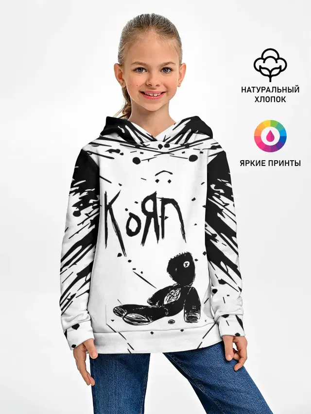 Детское худи с принтом «KoЯn — korn»