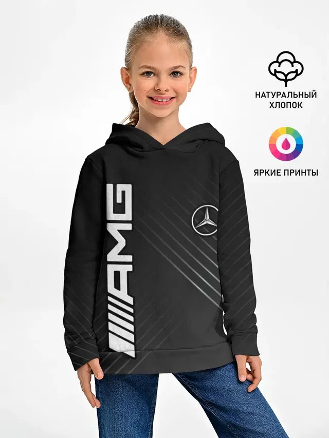 Детское худи с принтом «АМГ — Mercedes»