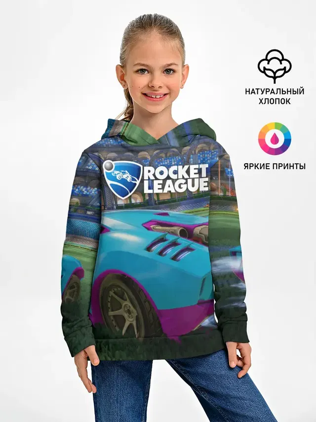 Детское худи с принтом «Rocket League»